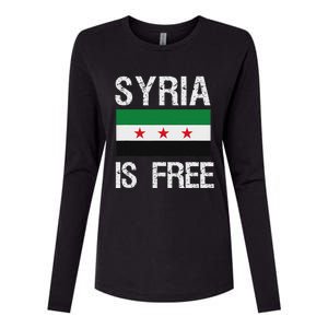 Syria Is Free Syrian Flag Womens Cotton Relaxed Long Sleeve T-Shirt