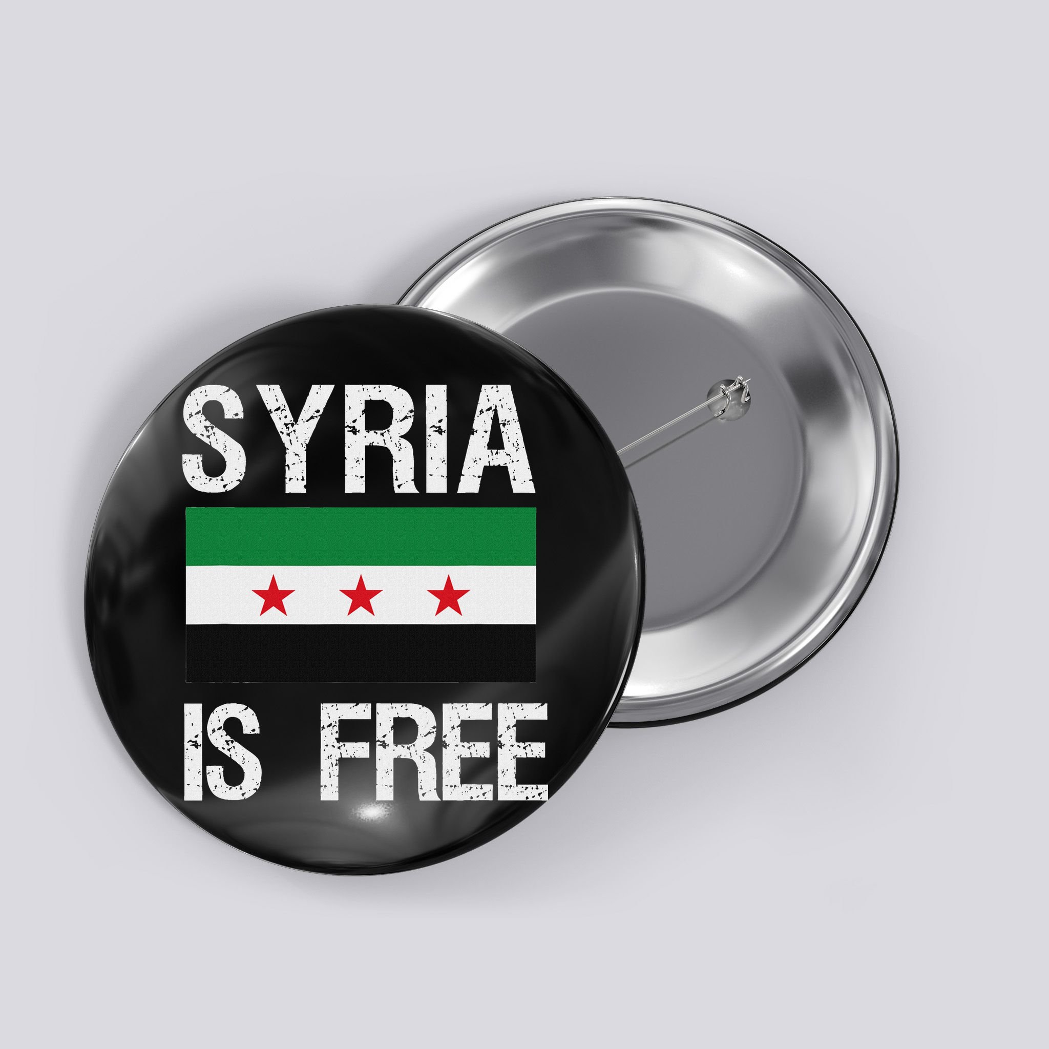 Syria Is Free Syrian Flag Button