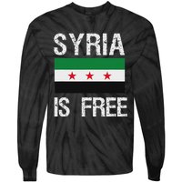 Syria Is Free Syrian Flag Tie-Dye Long Sleeve Shirt