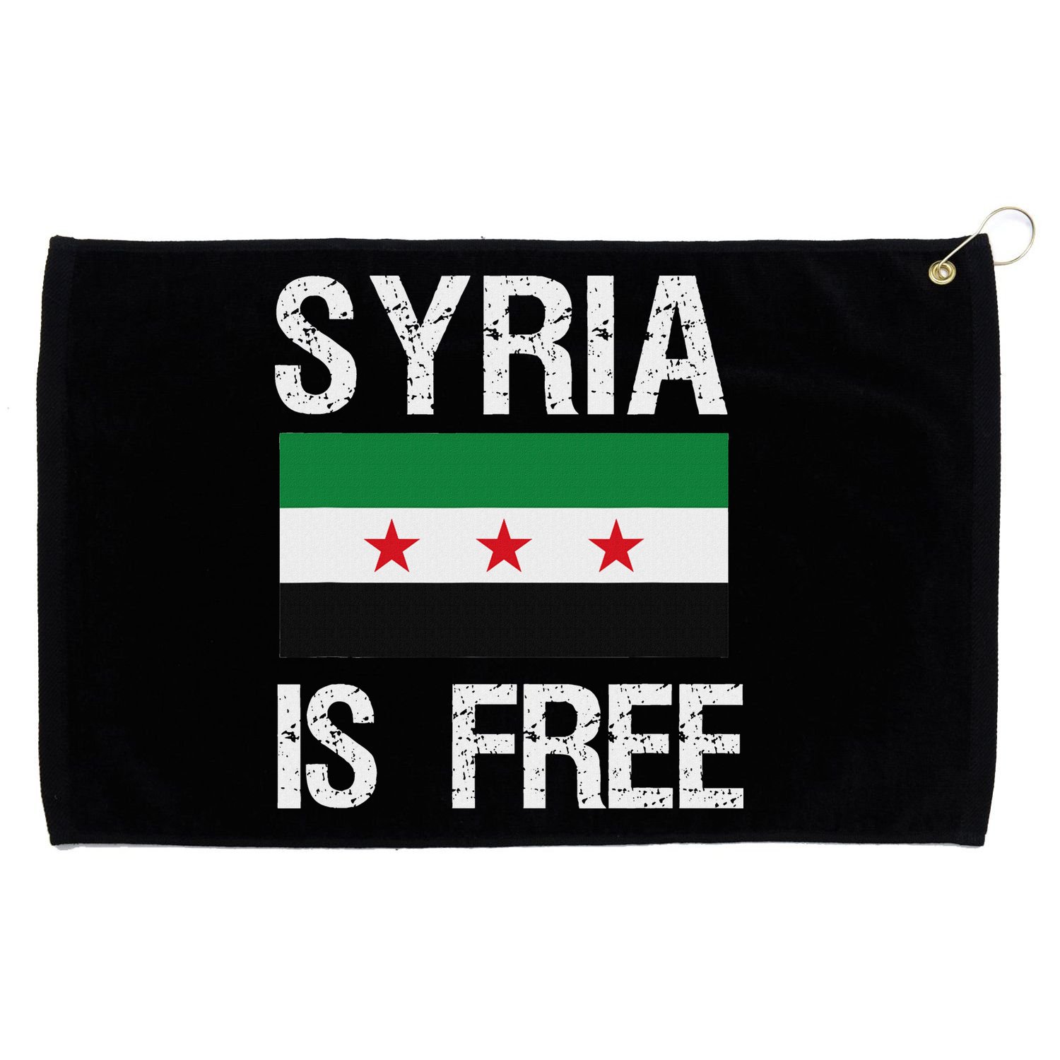 Syria Is Free Syrian Flag Grommeted Golf Towel