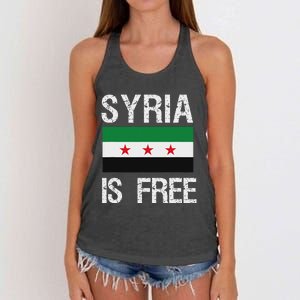 Syria Is Free Syrian Flag Women's Knotted Racerback Tank