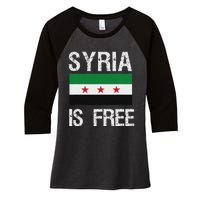 Syria Is Free Syrian Flag Women's Tri-Blend 3/4-Sleeve Raglan Shirt