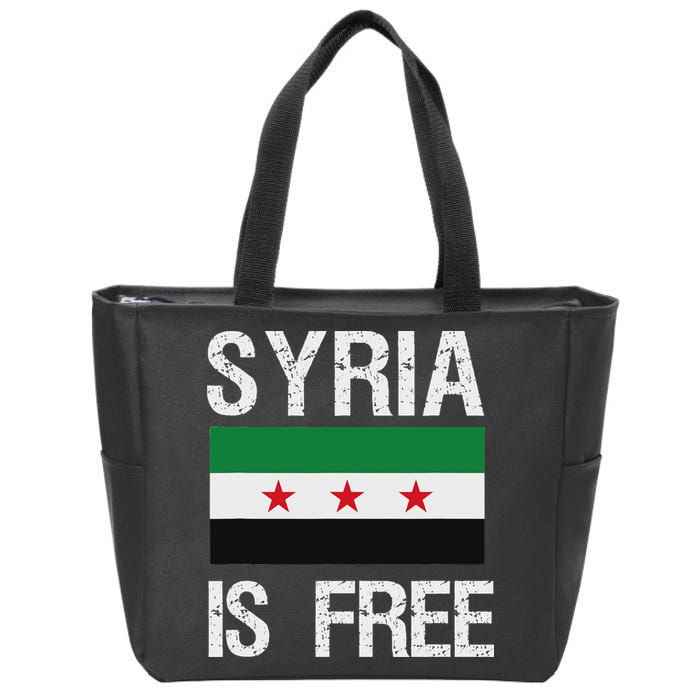 Syria Is Free Syrian Flag Zip Tote Bag