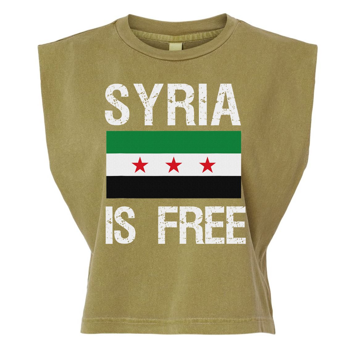 Syria Is Free Syrian Flag Garment-Dyed Women's Muscle Tee