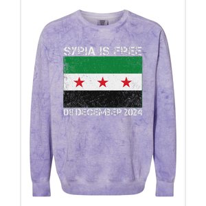 Syria Is Finally Free Celebrate The Freedom March Syria Free Colorblast Crewneck Sweatshirt