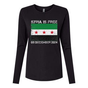 Syria Is Finally Free Celebrate The Freedom March Syria Free Womens Cotton Relaxed Long Sleeve T-Shirt