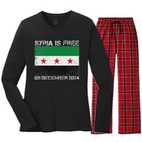 Syria Is Finally Free Celebrate The Freedom March Syria Free Women's Long Sleeve Flannel Pajama Set 