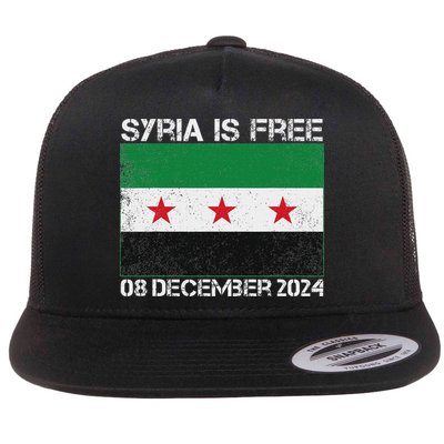 Syria Is Finally Free Celebrate The Freedom March Syria Free Flat Bill Trucker Hat