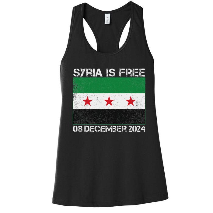 Syria Is Finally Free Celebrate The Freedom March Syria Free Women's Racerback Tank