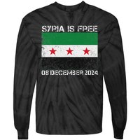 Syria Is Finally Free Celebrate The Freedom March Syria Free Tie-Dye Long Sleeve Shirt