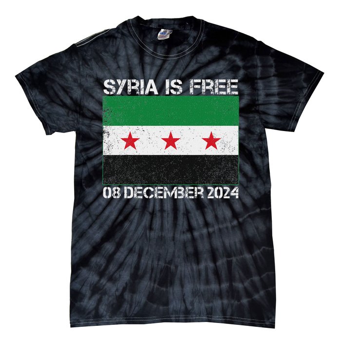 Syria Is Finally Free Celebrate The Freedom March Syria Free Tie-Dye T-Shirt