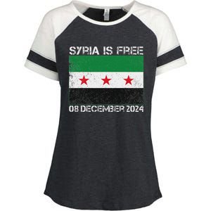 Syria Is Finally Free Celebrate The Freedom March Syria Free Enza Ladies Jersey Colorblock Tee