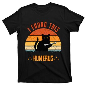 Scary I Found This Humerus Cat Black Humorous T-Shirt