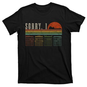 Sorry Idgaf Funny Hidden Message Guitar Chords Players T-Shirt