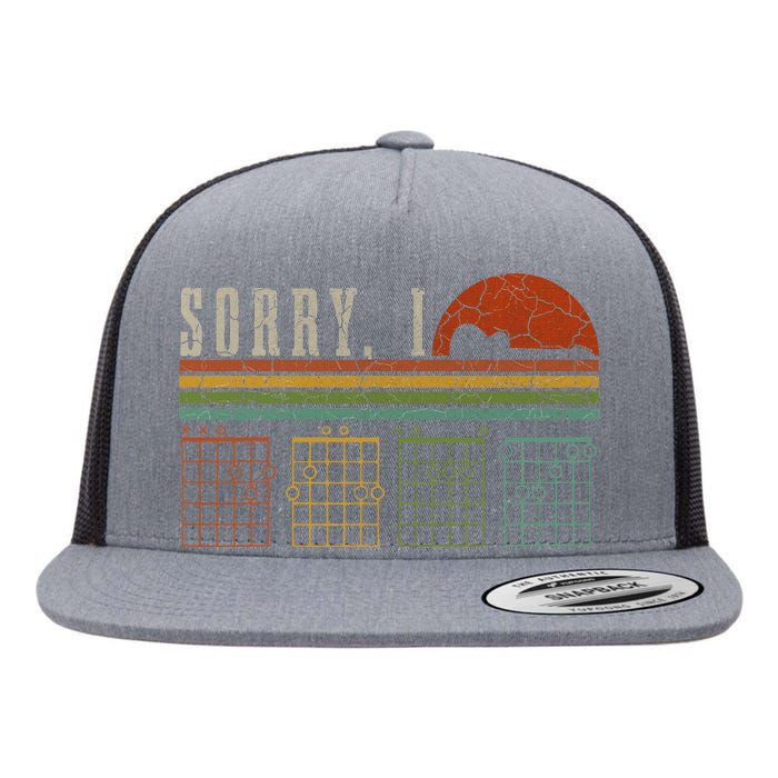 Sorry Idgaf Funny Hidden Message Guitar Chords Players Flat Bill Trucker Hat