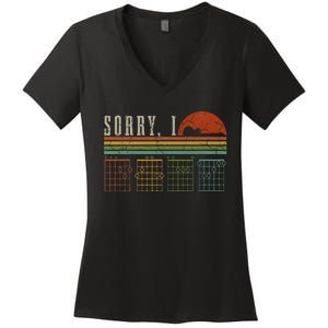 Sorry Idgaf Funny Hidden Message Guitar Chords Players Women's V-Neck T-Shirt