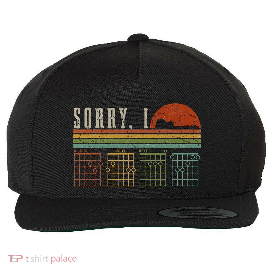Sorry Idgaf Funny Hidden Message Guitar Chords Players Wool Snapback Cap