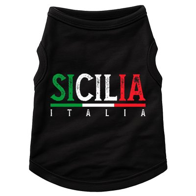 Sicilia Italia Flag Of Sicily Proud Sicilian Italian Doggie Tank