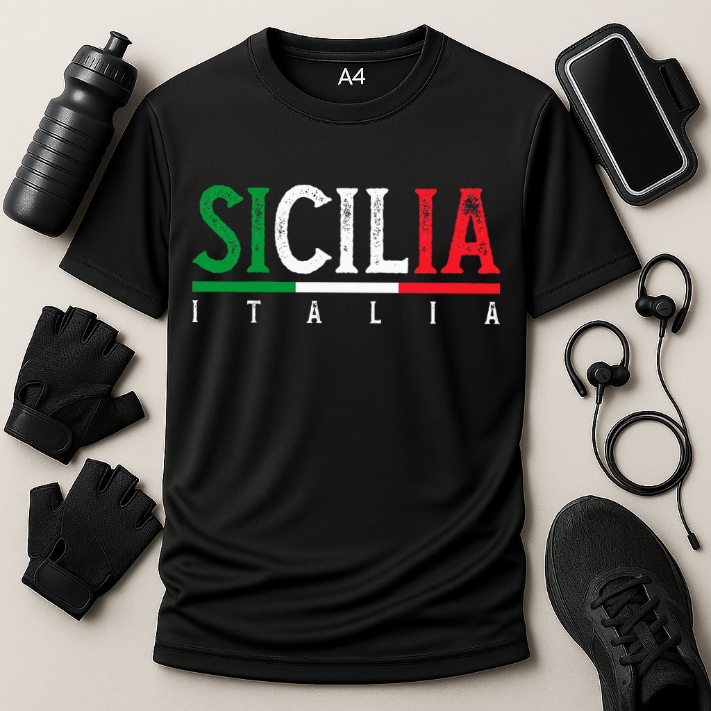 Sicilia Italia Flag Of Sicily Proud Sicilian Italian Cooling Performance Crew T-Shirt
