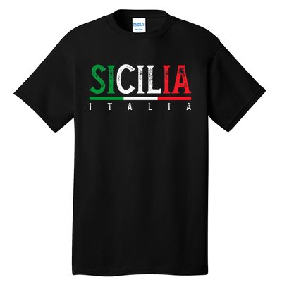 Sicilia Italia Flag Of Sicily Proud Sicilian Italian Tall T-Shirt