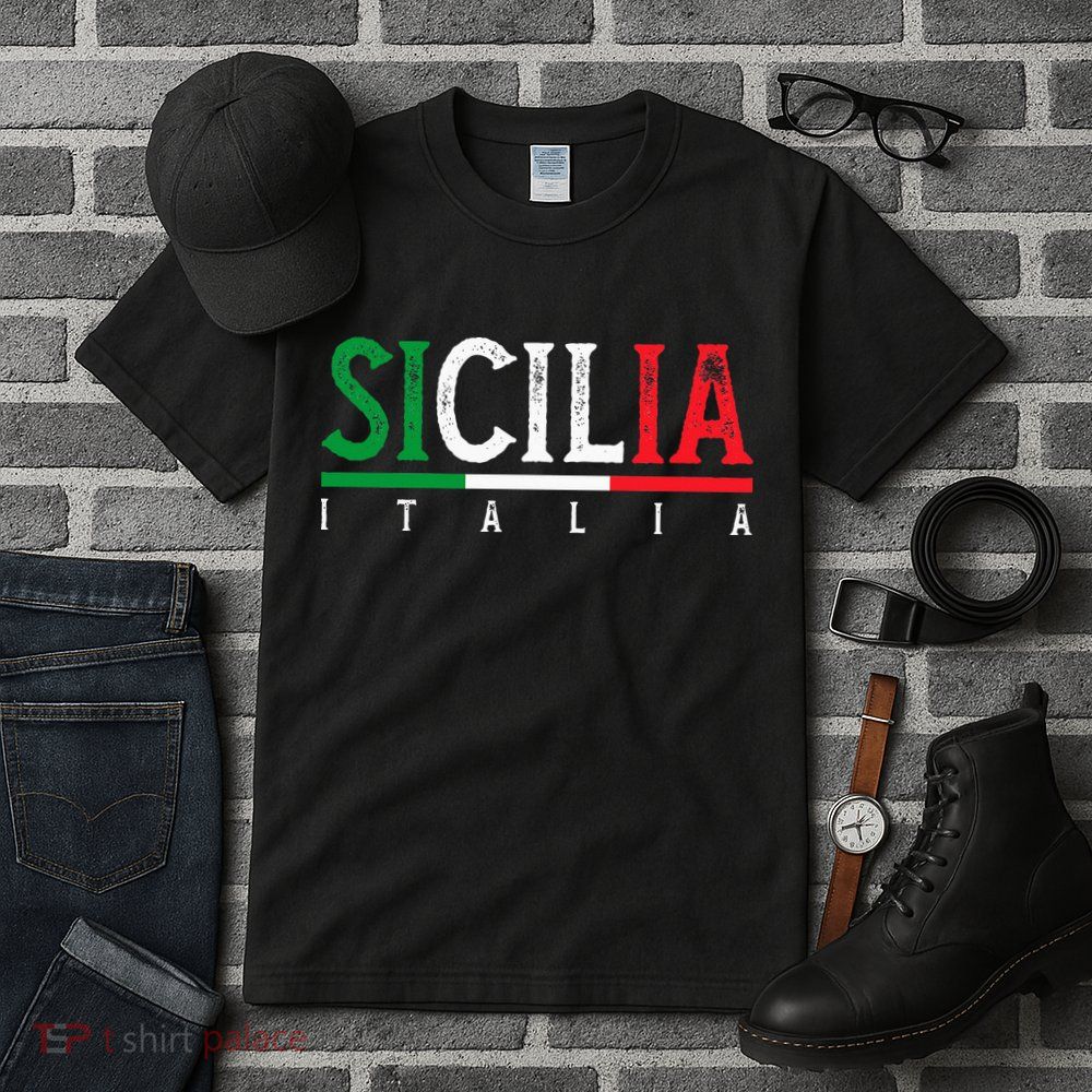 Sicilia Italia Flag Of Sicily Proud Sicilian Italian Tall T-Shirt