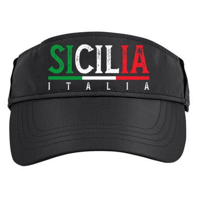 Sicilia Italia Flag Of Sicily Proud Sicilian Italian Adult Drive Performance Visor