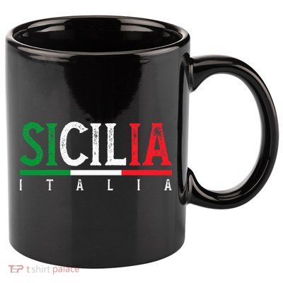 Sicilia Italia Flag Of Sicily Proud Sicilian Italian 11oz C Handle Ceramic Mug