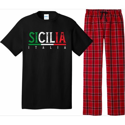 Sicilia Italia Flag Of Sicily Proud Sicilian Italian Pajama Set