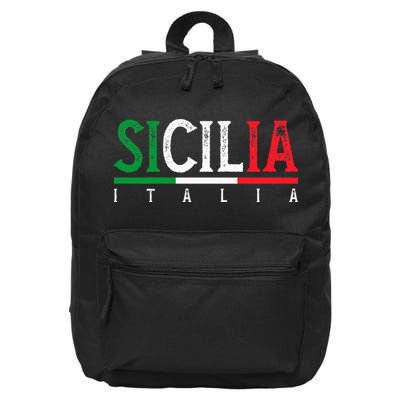 Sicilia Italia Flag Of Sicily Proud Sicilian Italian 16 in Basic Backpack
