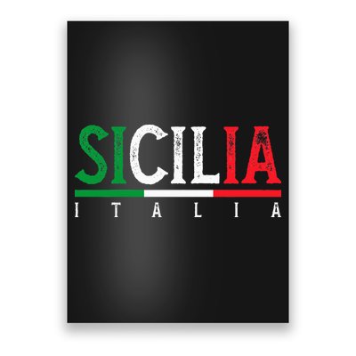 Sicilia Italia Flag Of Sicily Proud Sicilian Italian Poster