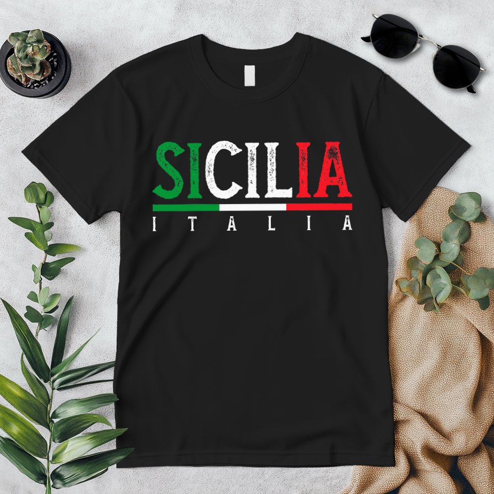Sicilia Italia Flag Of Sicily Proud Sicilian Italian Premium T-Shirt