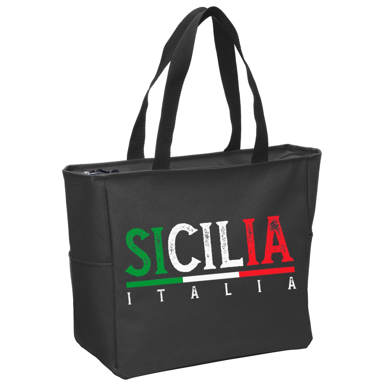 Sicilia Italia Flag Of Sicily Proud Sicilian Italian Zip Tote Bag