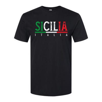 Sicilia Italia Flag Of Sicily Proud Sicilian Italian Softstyle CVC T-Shirt