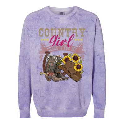 Shakes It For Me Country Music Cowgirl Boots Sunflower Colorblast Crewneck Sweatshirt