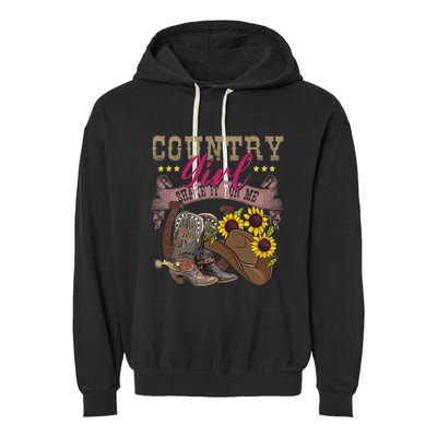 Shakes It For Me Country Music Cowgirl Boots Sunflower Garment-Dyed Fleece Hoodie