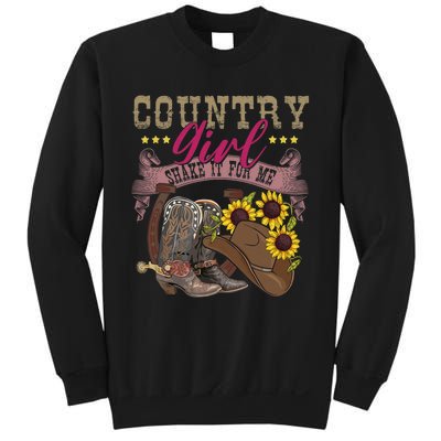 Shakes It For Me Country Music Cowgirl Boots Sunflower Sweatshirt