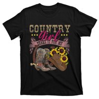 Shakes It For Me Country Music Cowgirl Boots Sunflower T-Shirt