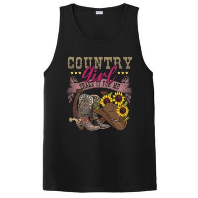 Shakes It For Me Country Music Cowgirl Boots Sunflower PosiCharge Competitor Tank