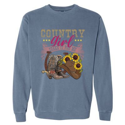 Shakes It For Me Country Music Cowgirl Boots Sunflower Garment-Dyed Sweatshirt