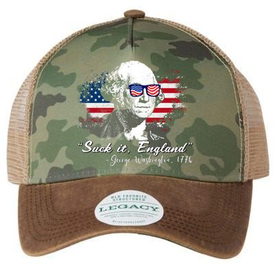 Suck It Funny England 4th Of July George Washington Funny Legacy Tie Dye Trucker Hat