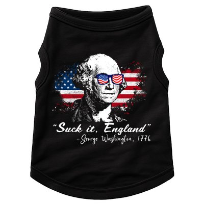 Suck It Funny England 4th Of July George Washington Funny Doggie Tank