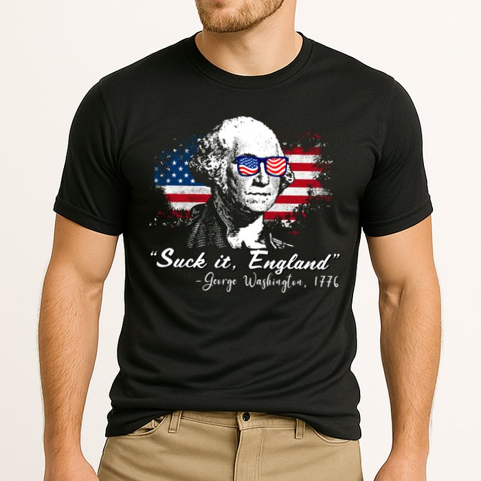 Suck It Funny England 4th Of July George Washington Funny Cooling Performance Crew T-Shirt
