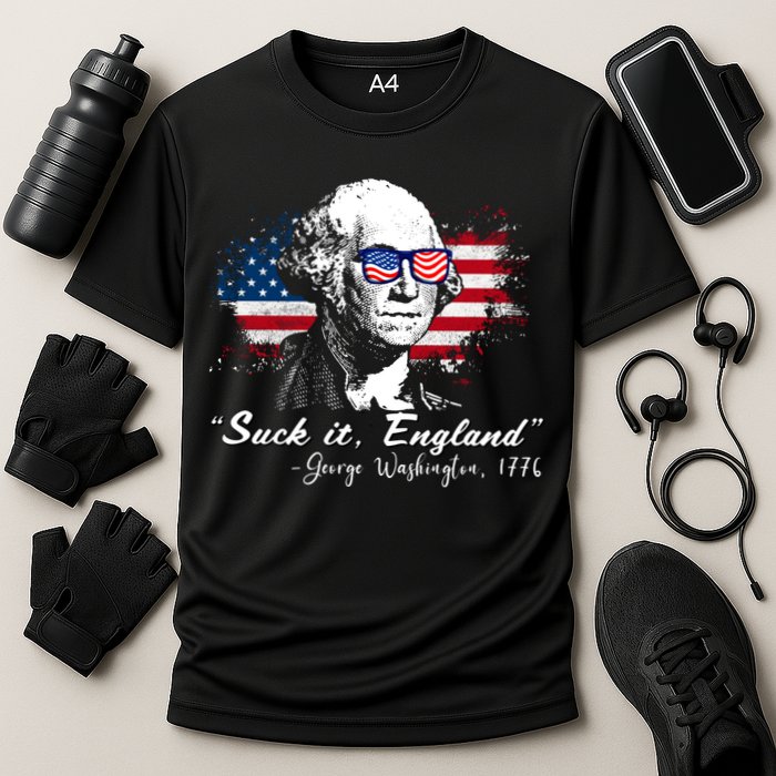 Suck It Funny England 4th Of July George Washington Funny Cooling Performance Crew T-Shirt