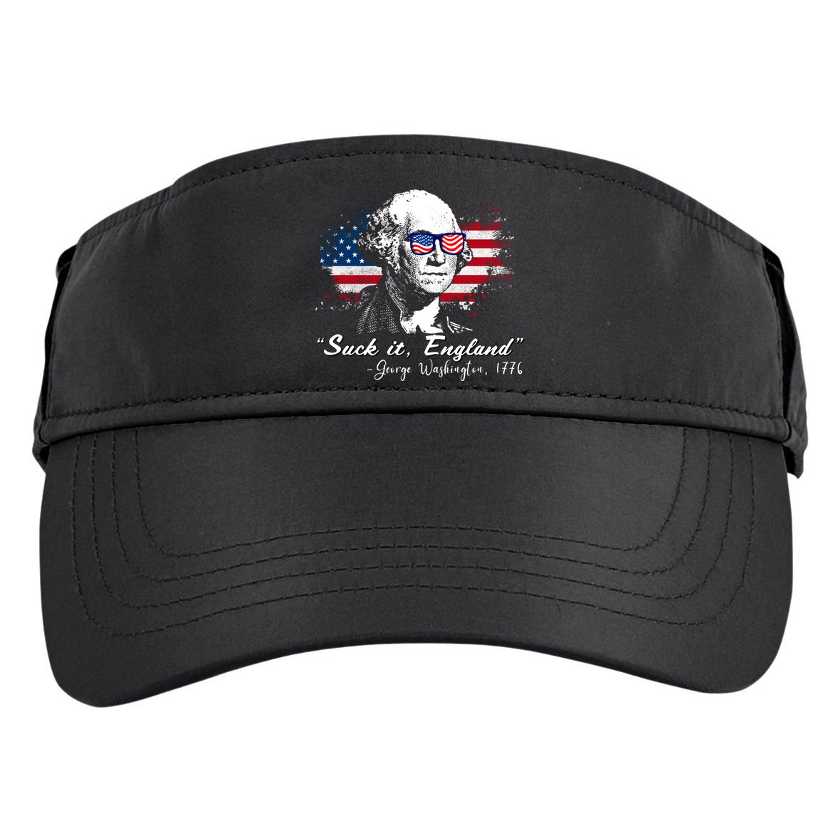 Suck It Funny England 4th Of July George Washington Funny Adult Drive Performance Visor