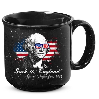 Suck It Funny England 4th Of July George Washington Funny 15oz Campfire Ceramic Mug