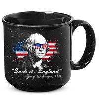 Suck It Funny England 4th Of July George Washington Funny 15oz Campfire Ceramic Mug