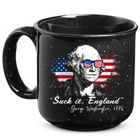 Suck It Funny England 4th Of July George Washington Funny 15oz Campfire Ceramic Mug