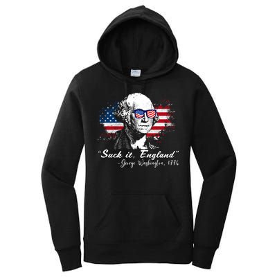 Suck It Funny England 4th Of July George Washington Funny Women's Pullover Hoodie