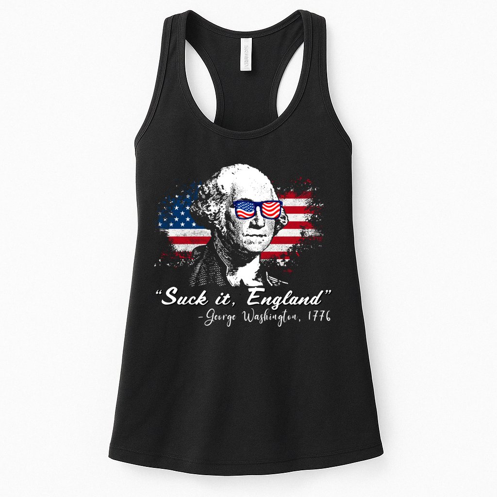 Suck It Funny England 4th Of July George Washington Funny Womens Tank Top