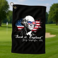 Suck It Funny England 4th Of July George Washington Funny Golf Towel